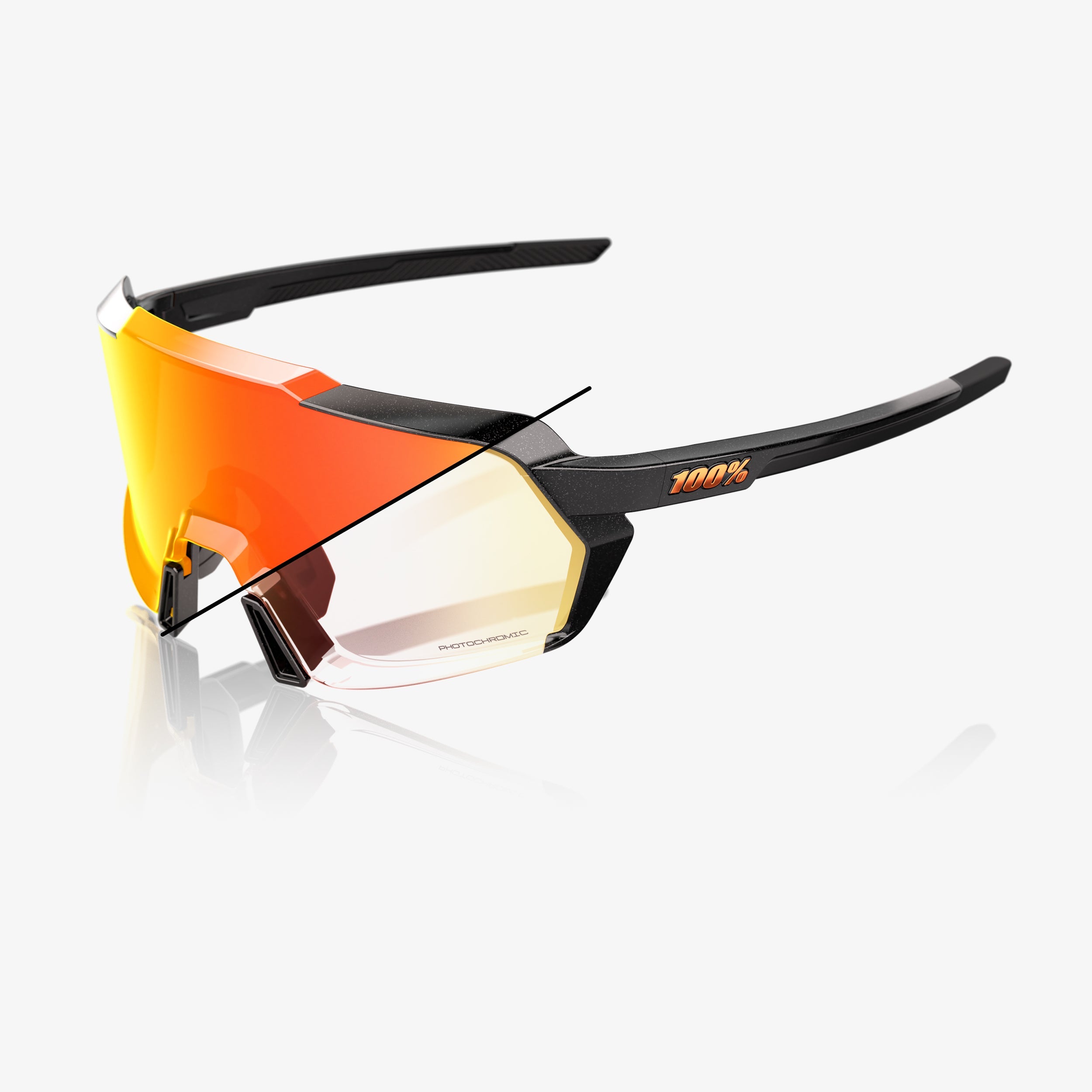 KORBIN - Gloss Metallic Black - Orange Flash Mirror Photochromic