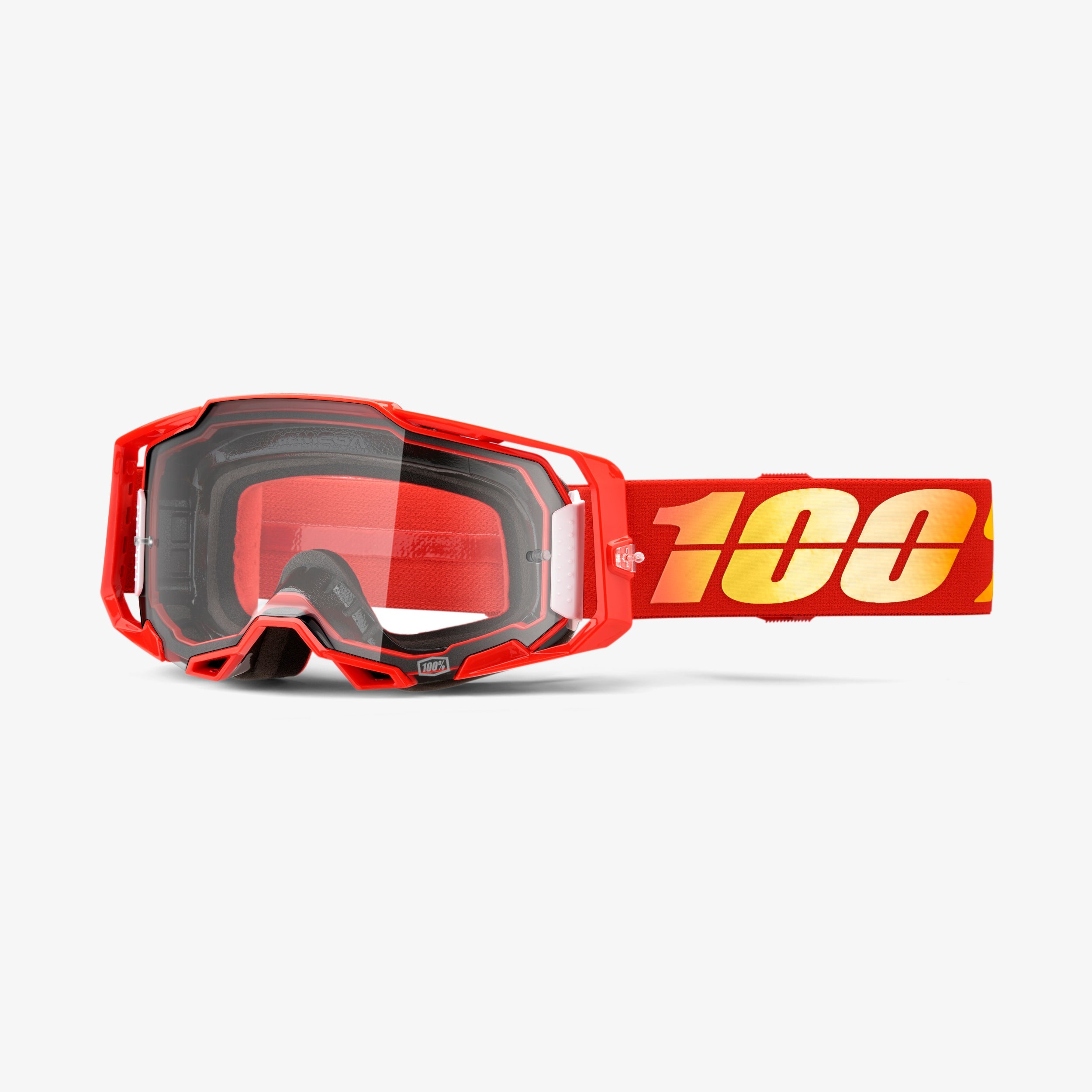 100% Percent ARMEGA Lunettes Motocross - Krisp / Ultra HD Verres Miroir  Argent